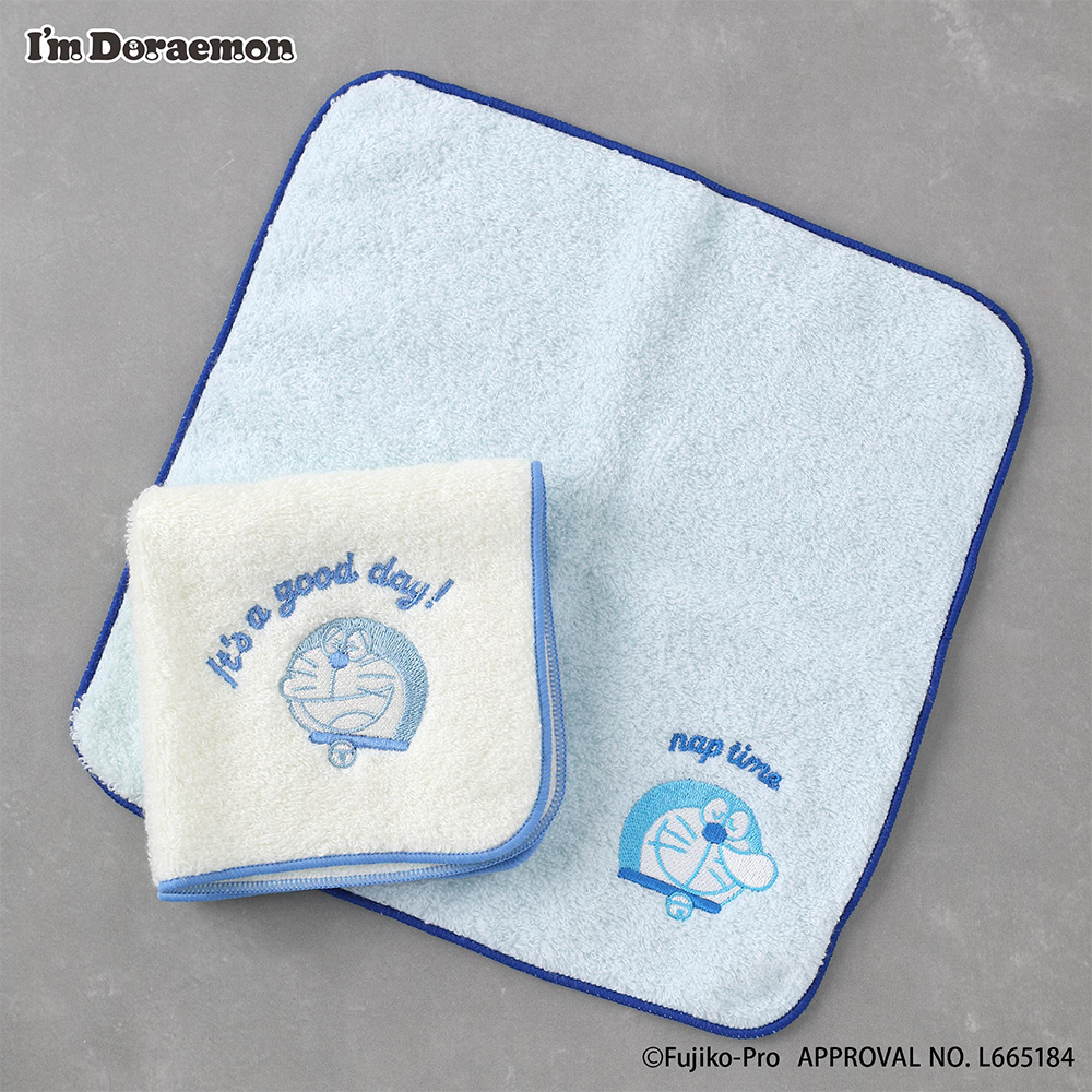 アイムドラえもん 刺繍ハンドタオル BL | ドラえもん未来デパート