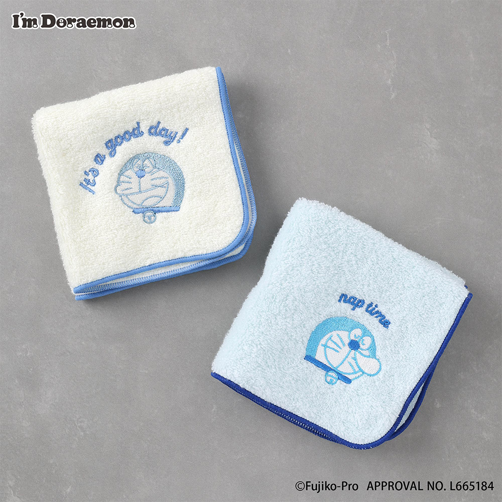 アイムドラえもん 刺繍ハンドタオル BL | ドラえもん未来デパート