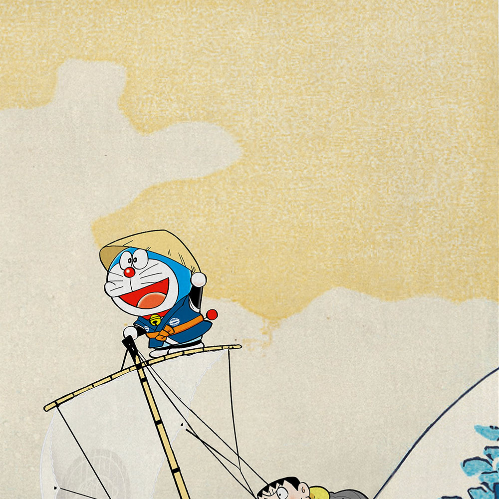 ドラえもん 浮世絵木版画 「富嶽三十六景 神奈川沖浪裏」 | ドラえもん