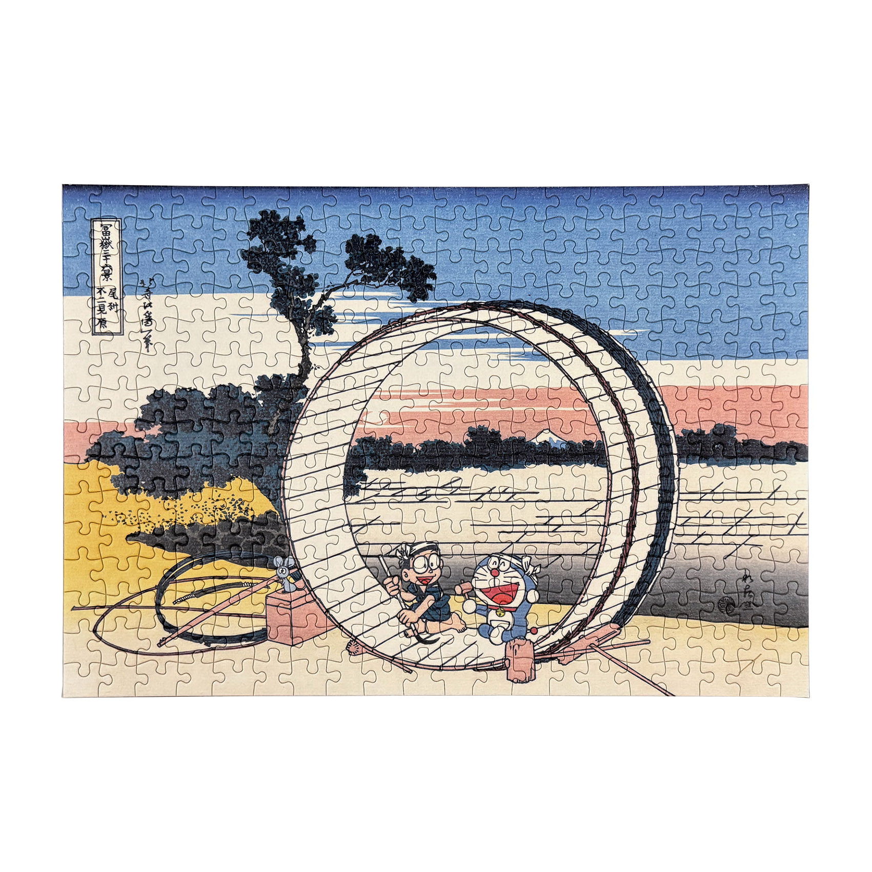 ドラえもん 浮世絵　「富嶽三十六景 尾州不二見原」 ドラえもん 浮世絵・越前和紙パズル「富嶽三十六景 尾州不二見原
