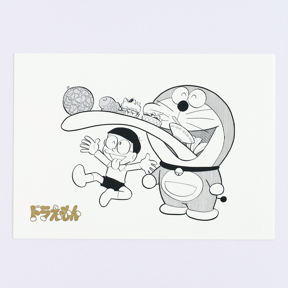 ドラムを叩く ドラえもん風 顔面開き ゾウさん 希少 所ジョージさんもお気に入り ドラえもん ポストカード（おすそわけガム） | ドラえもん未来デパート