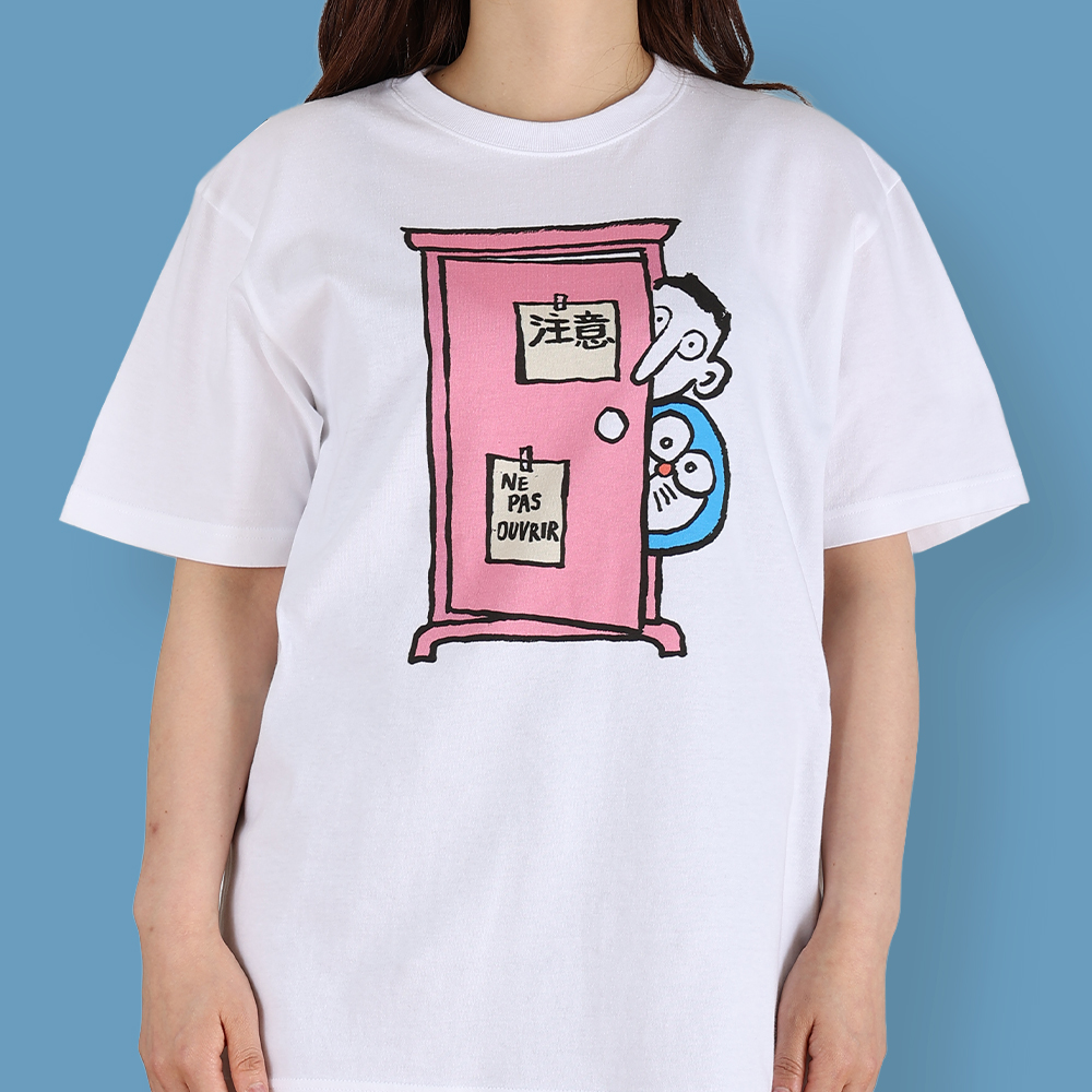 ドラえもん　Doraemon　どこでもドア　デザインプリント　半袖Tシャツ　Ⅿ ドラえもん メンズ 半袖 Tシャツ どこでもドア 柄 薄手 アニメ キャラ