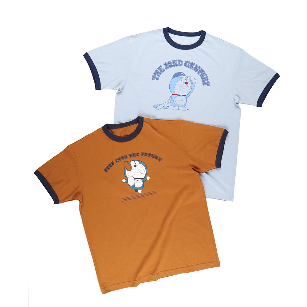 THE DORAEMON STORE オリジナル リンガーTシャツ STEP INTO THE FUTURE