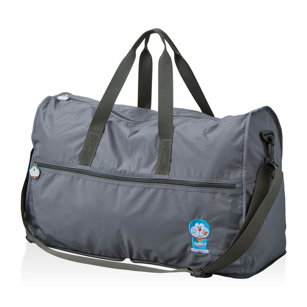 折りたたみボストンバッグ Ｌサイズ グレー ドラえもん