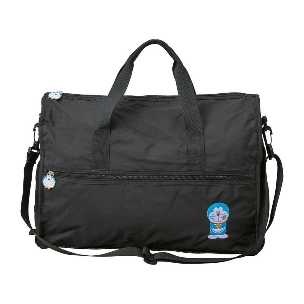 折りたたみボストンバッグ Mサイズ ブラック ドラえもん