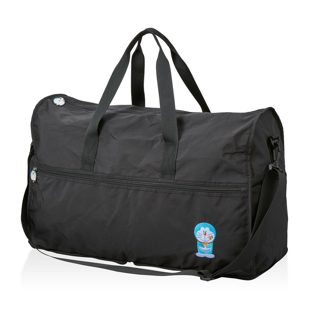 折りたたみボストンバッグ Ｌサイズ ブラック ドラえもん