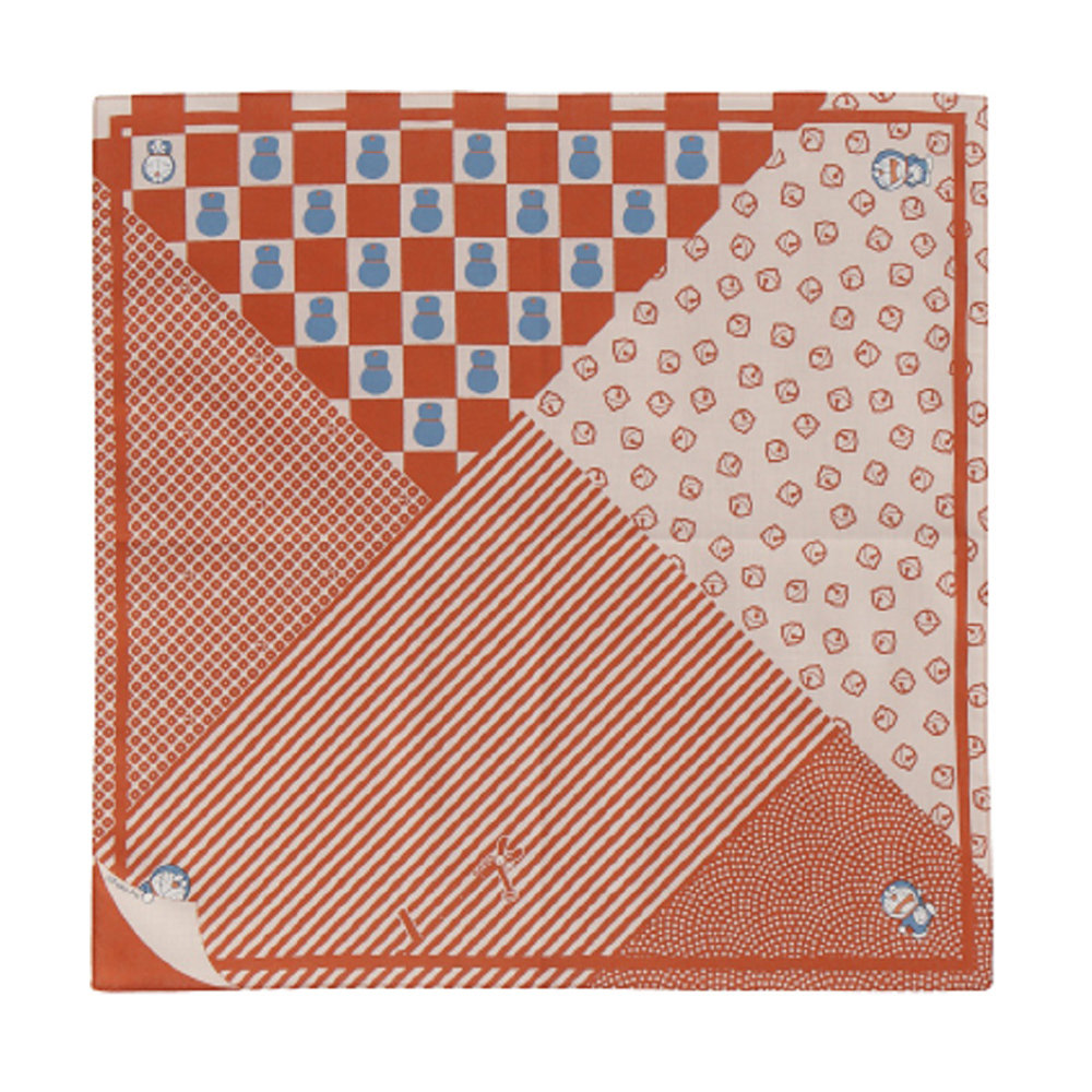 HERMES オレンジ タオルハンカチ オレンジ色のバンダナ HERMES エルメス タオルハンカチ/ハンド