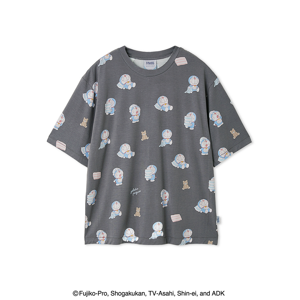 ドラえもん】UNISEXおはようおやすみTシャツ CGRY S-M