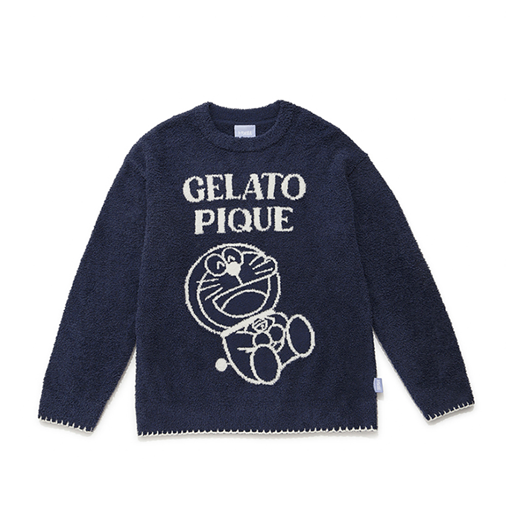 【ドラえもん】【メンズ】ベビモコジャガードプルオーバー NVY (M)