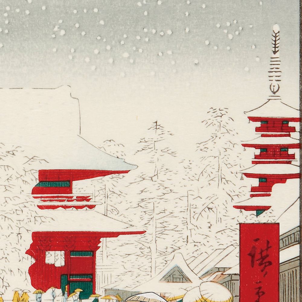 ドラえもん浮世絵木版画「名所江戸百景 浅草金龍山」