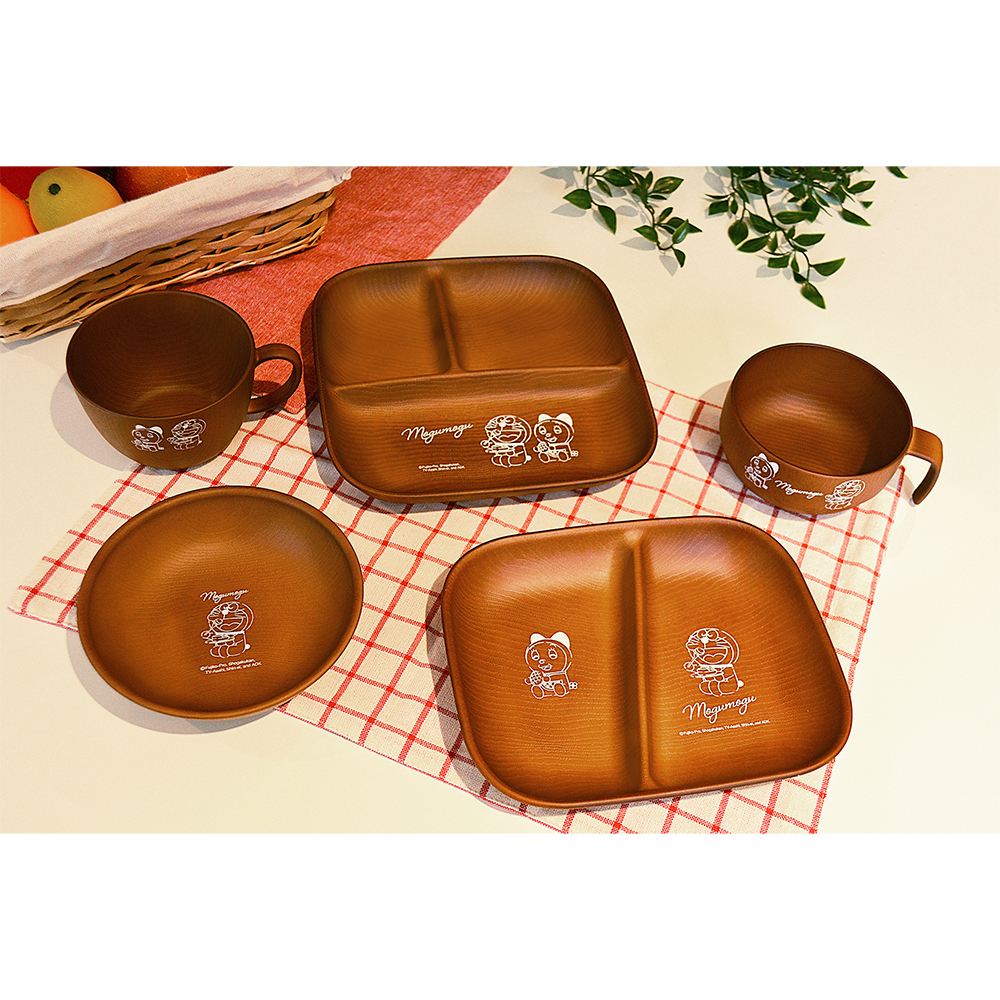 ドラえもん 木目調ラウンドプレート?S モグモグ