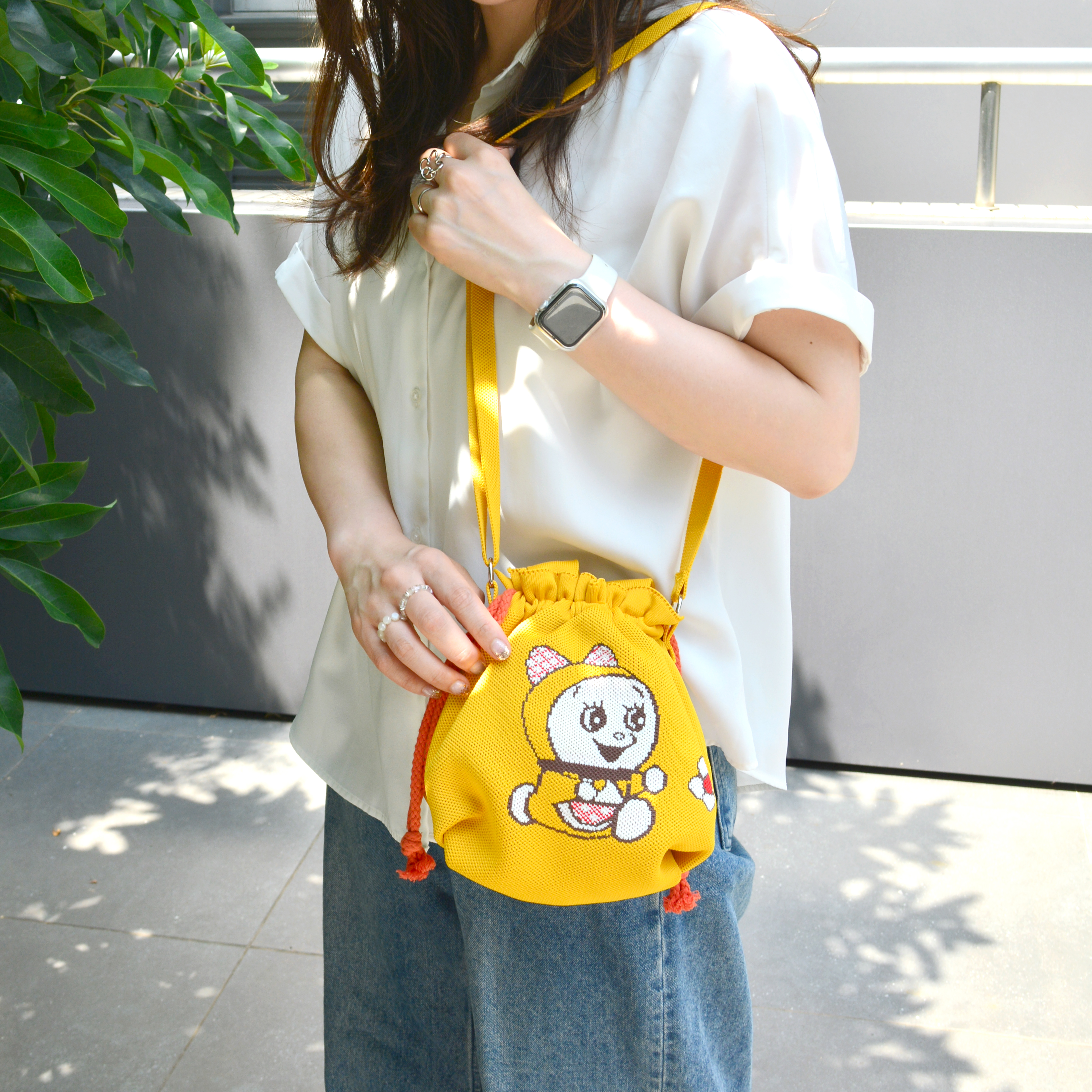 THE DORAEMON STORE オリジナル ニットジャカード巾着バッグ ドラミ