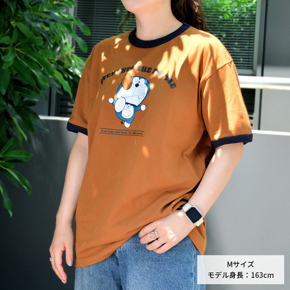 THE DORAEMON STORE オリジナル リンガーTシャツ STEP INTO THE FUTURE