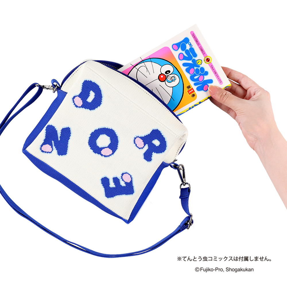 ニットジャカードポーチショルダーバッグ ドラ文字アルファベット